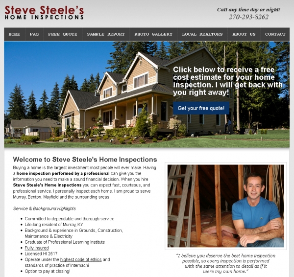 Steve Steele\'s Home Inspections Website Design | Blog ... Steve Steele\'s Home Inspections Website Design | Blog ...